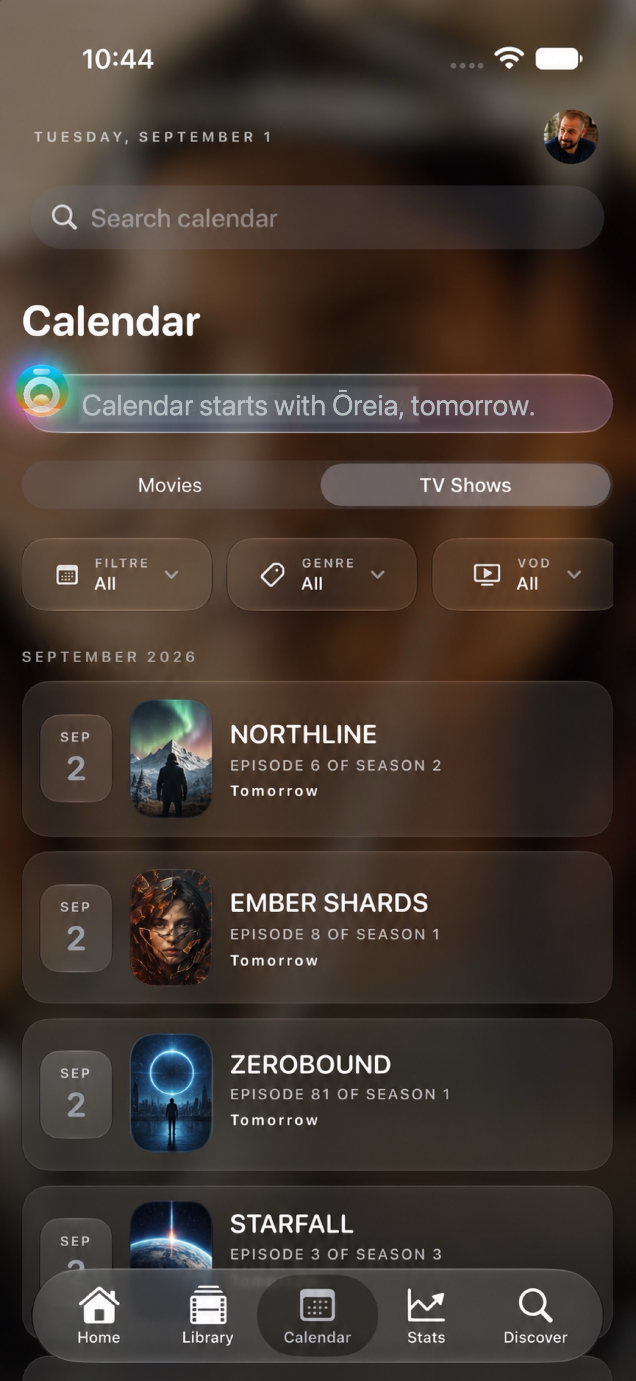 Ōreia calendar on iPhone